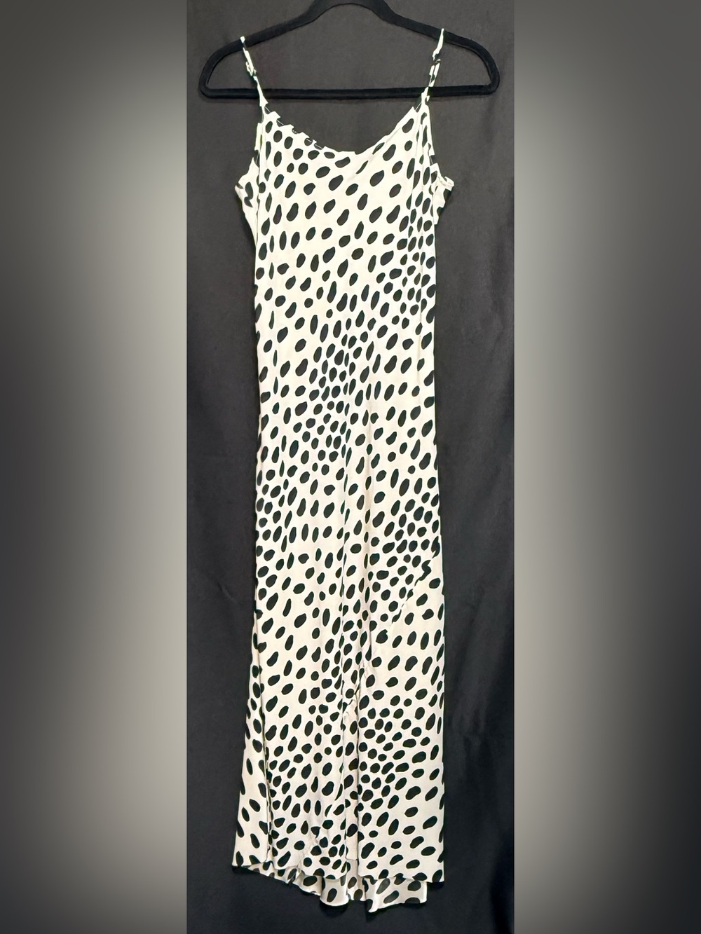 AYR Who’s She Dalmatian Print Silk Slip Dress Small